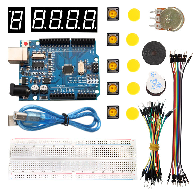 Tscinbuny ZYA0002 Starter Kit with 328 Open-Source Development Board – DIY Programmable Robot & Electronics Education Kit for STEM Projects