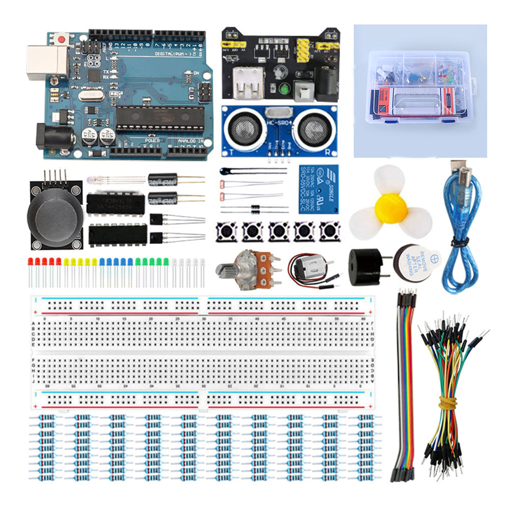 Tscinbuny ZYA0011 Starter Kit with 328 Development Board – Open-Source C++ IDE DIY Electronics Education Set for STEM Programming Projects