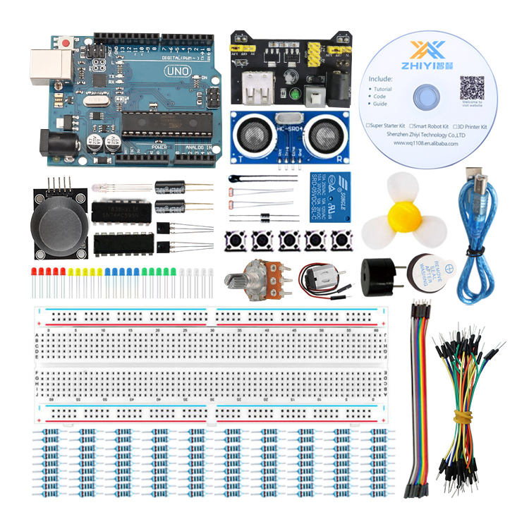 Tscinbuny ZYA0011 Starter Kit with 328 Development Board – Open-Source C++ IDE DIY Electronics Education Set for STEM Programming Projects