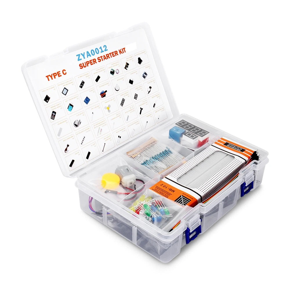 Tscinbuny ZYA0012 Starter Kit – Basic DIY Electronics Project Set with Sensors & Step-by-Step PDF Tutorial for Arduino Programming