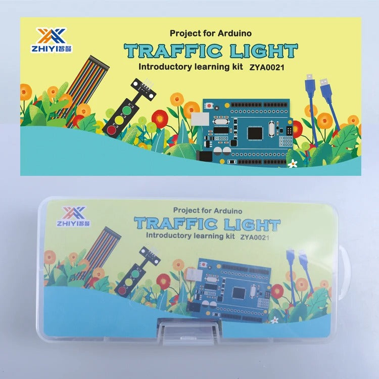 Tscinbuny ZYA0021 Starter Kit – DIY Traffic Light Learning Set with Electronic Components for Arduino STEM Education Projects