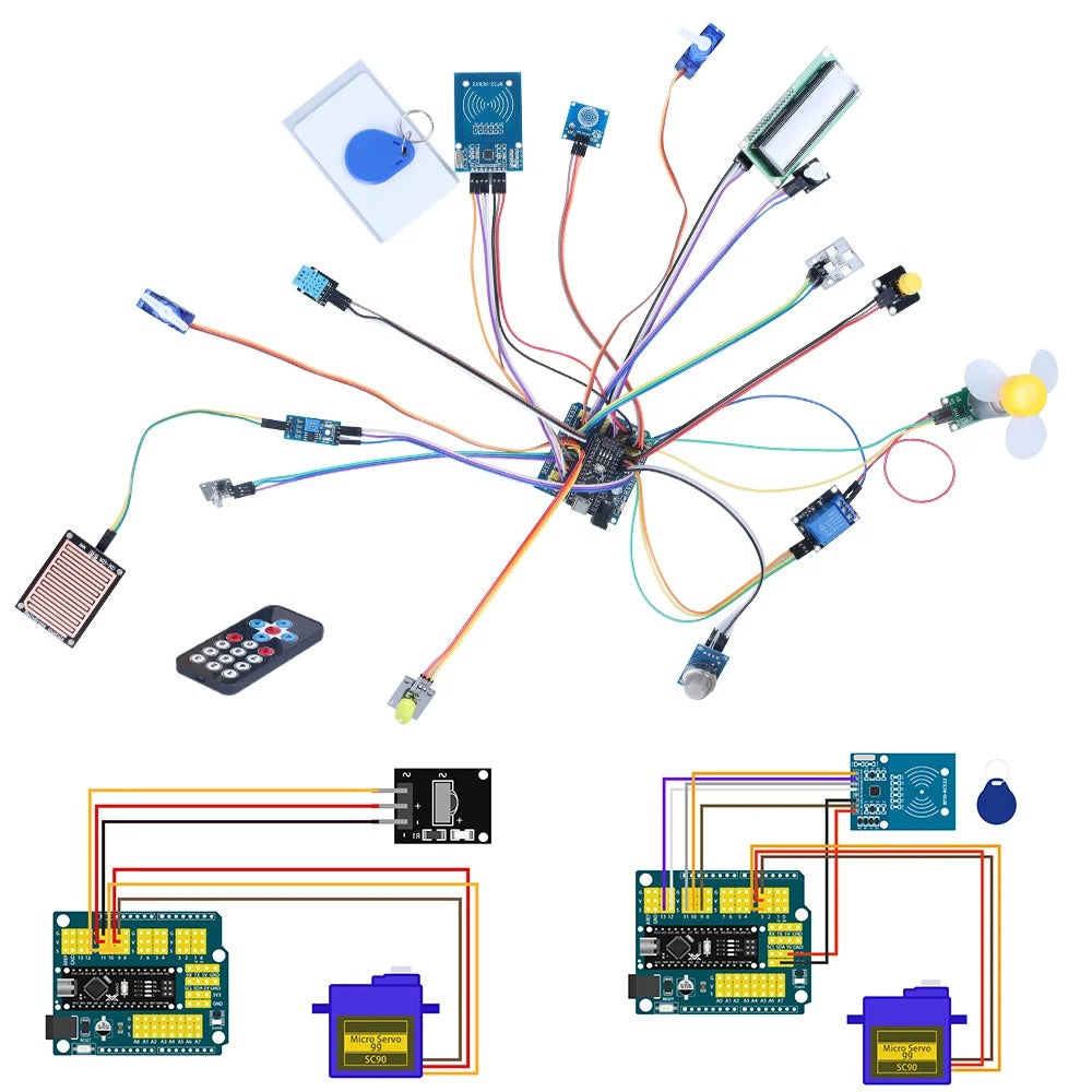 Tscinbuny ZYA0030 Starter Kit with IoT Smart Home Sensors – DIY Wooden House Open-Source C/C++ Educational Kit for Arduino STEM Learning