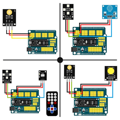 Tscinbuny ZYA0030 Starter Kit with IoT Smart Home Sensors – DIY Wooden House Open-Source C/C++ Educational Kit for Arduino STEM Learning