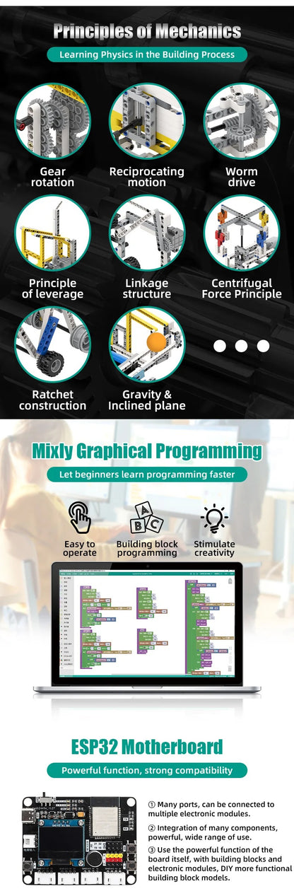 Tscinbuny ZYA0206 Starter Kit – DIY Programming Building Blocks Set with 30 Lessons for STEM Education & Technology Learning