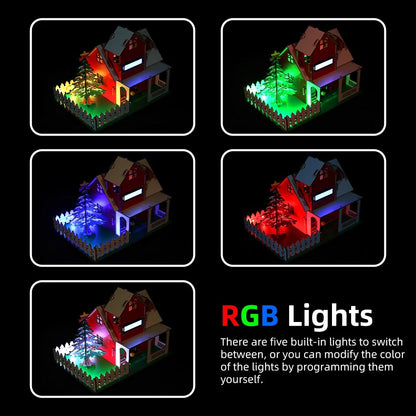 Tscinbuny ZYA0210 Christmas Starter Kit – DIY Wooden Smart Christmas House with LED Lights & Arduino-Compatible Programming for STEM Education and Gifts
