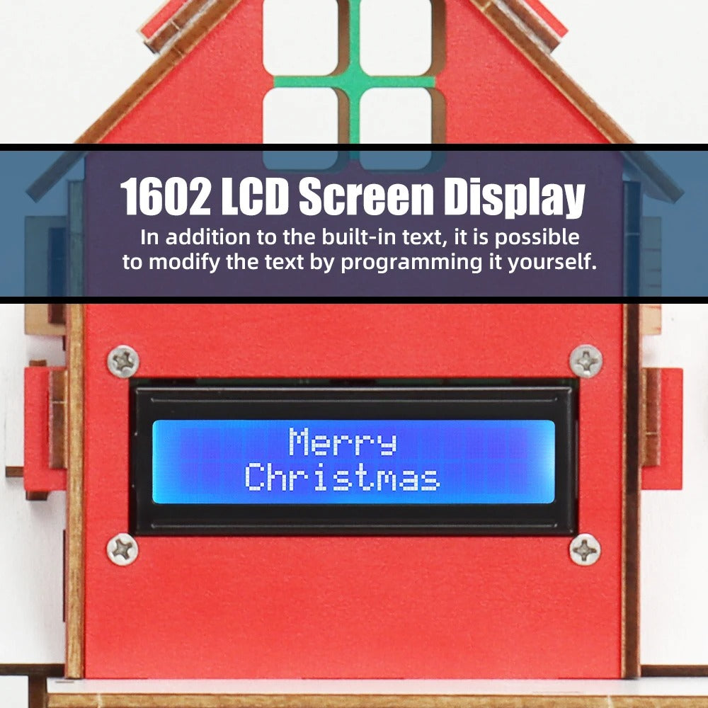 Tscinbuny ZYA0210 Christmas Starter Kit – DIY Wooden Smart Christmas House with LED Lights & Arduino-Compatible Programming for STEM Education and Gifts