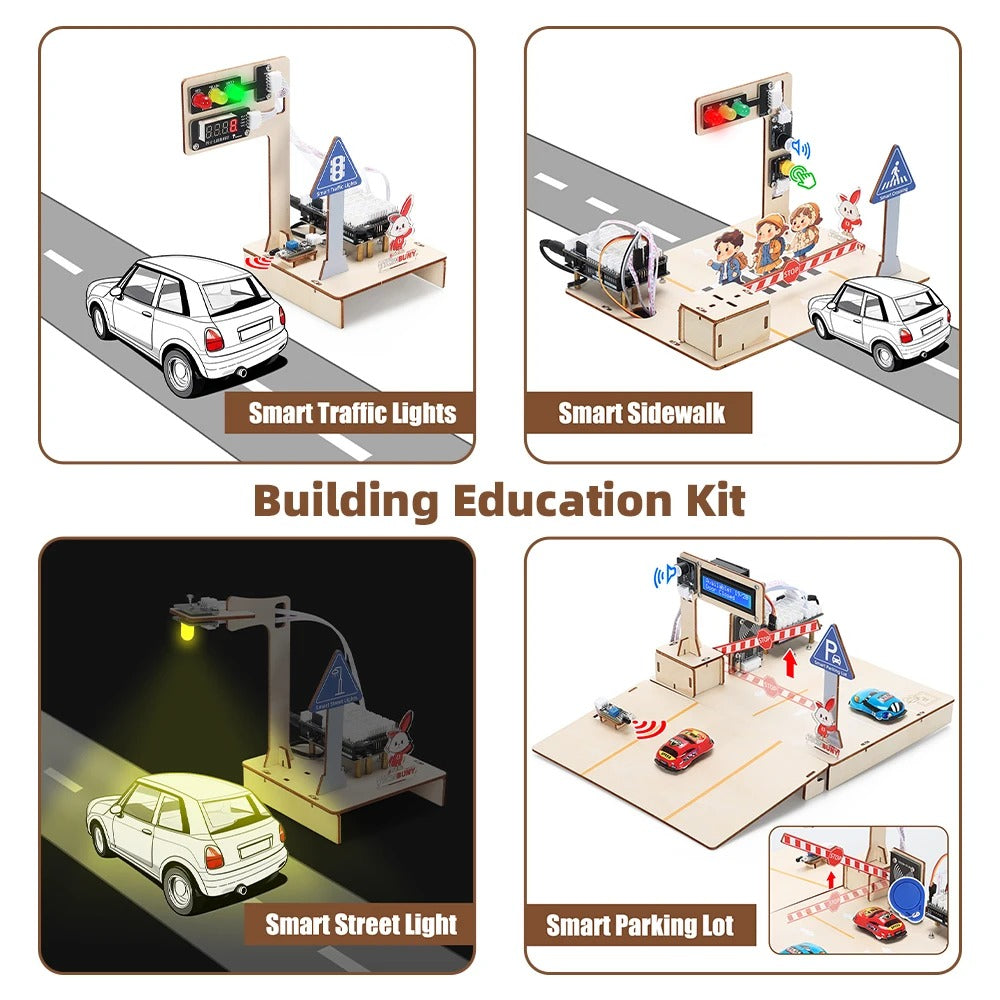 Tscinbuny ZYA0238 Starter Kit for Smart Transport & Smart Home – ESP32 STEM Educational Robotics Solution for Schools & Makers