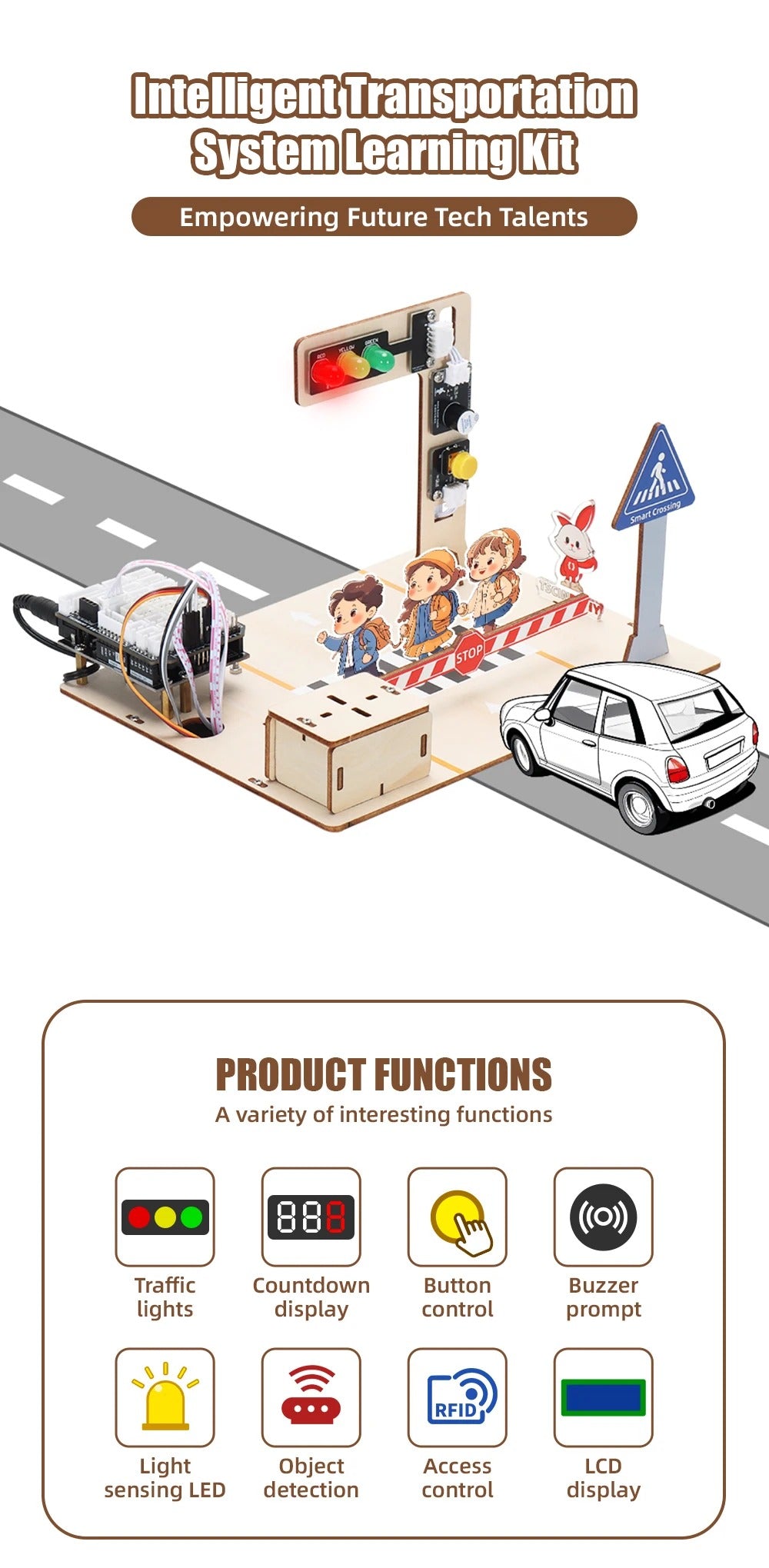 Tscinbuny ZYA0238 Starter Kit for Smart Transport & Smart Home – ESP32 STEM Educational Robotics Solution for Schools & Makers