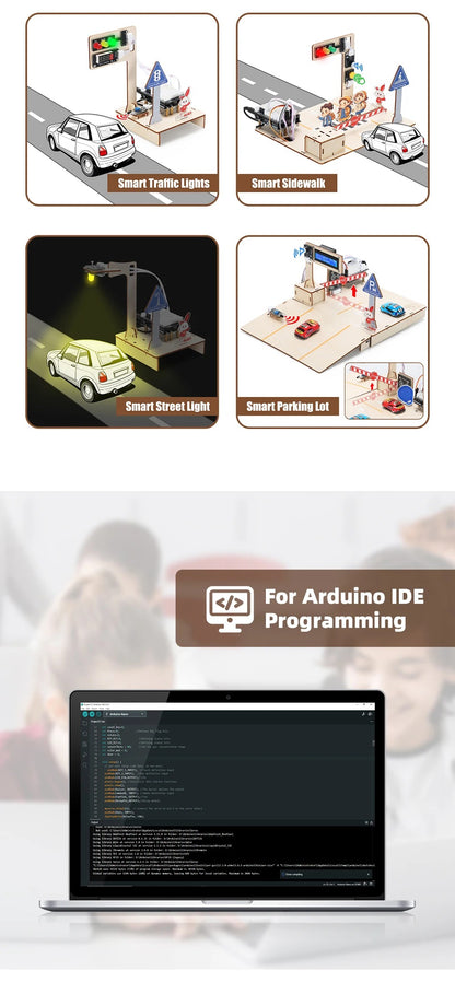 Tscinbuny ZYA0238 Starter Kit for Smart Transport & Smart Home – ESP32 STEM Educational Robotics Solution for Schools & Makers
