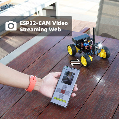 Tscinbuny ZYC0042 Smart Robot Car Kit, 4WD Programmable Robotics Kit with Line Tracing & Obstacle Avoidance for Arduino STEM Education