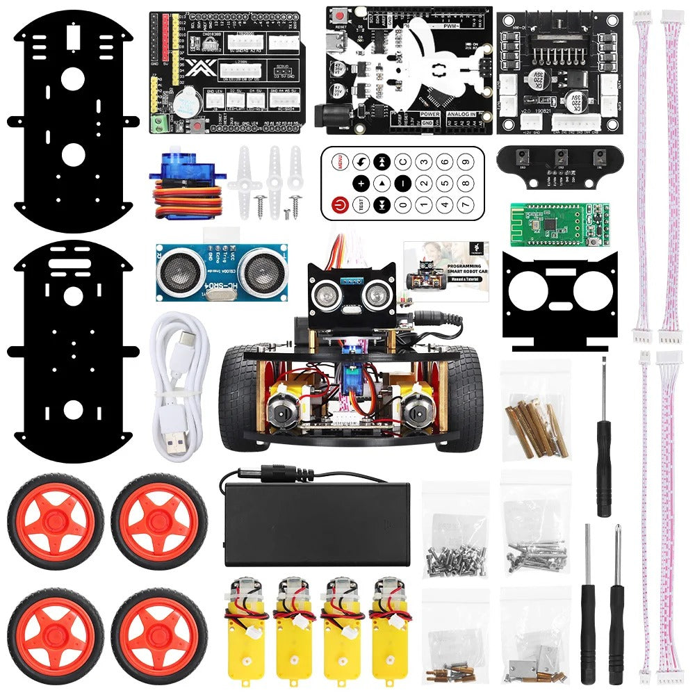 Tscinbuny ZYC0039 Smart Robot Car Kit with 4WD Drive System – Programmable STEM Educational Robot Car for Students & Arduino Projects