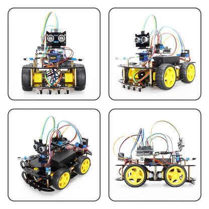 Tscinbuny ZYC0043 Smart Robot Car Kit with 4WD Drive System – DIY C/C++ Programmable STEM Educational Robot for School & Maker Projects
