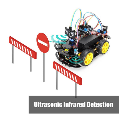 Tscinbuny ZYC0043 Smart Robot Car Kit with 4WD Drive System – DIY C/C++ Programmable STEM Educational Robot for School & Maker Projects