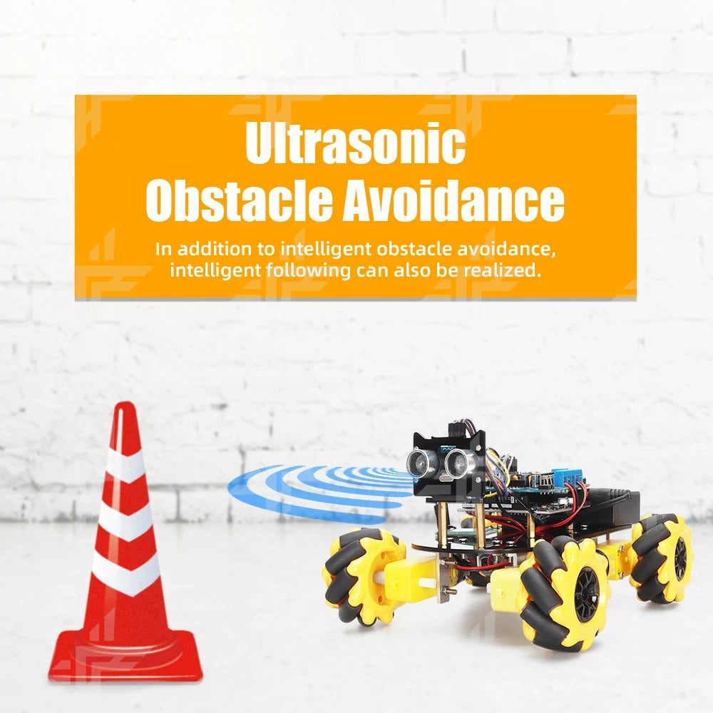 Tscinbuny ZYC0044 Smart Robot Car Kit with 4WD Mecanum Wheels – DIY Educational Robotics Starter Kit for Arduino & Maker Projects