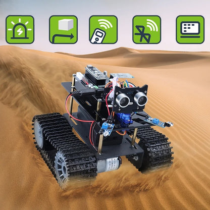 Tscinbuny ZYC0045 Smart Robot Car Kit with Wireless Gesture Control – 2025 DIY Programmable Robot Tank for Kids Education & Maker Projects
