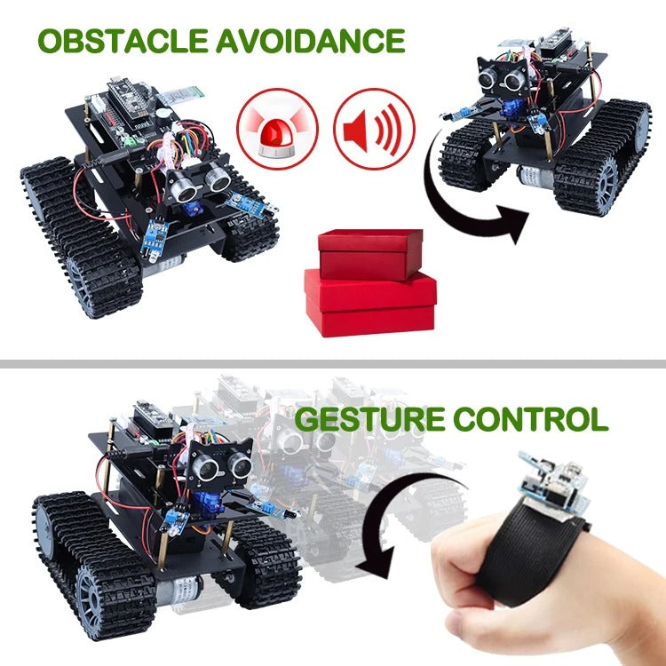 Tscinbuny ZYC0045 Smart Robot Car Kit with Wireless Gesture Control – 2025 DIY Programmable Robot Tank for Kids Education & Maker Projects