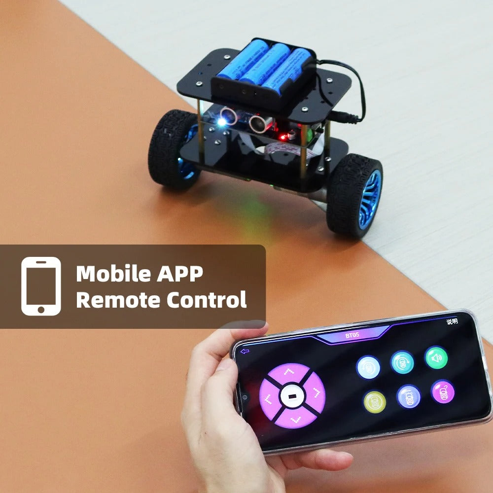 Tscinbuny ZYC0049 Smart Robot Car Kit with APP Remote Control & Ultrasonic Obstacle Avoidance – Self-Balancing Upright Robot for Development Boards