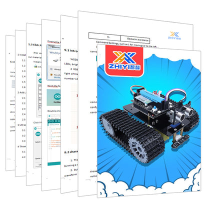Tscinbuny ZYC0053 Smart Robot Car Kit with Crawler Tank Chassis – C++ Programmable 328 Microcontroller Robotics Starter Kit for Education Projects
