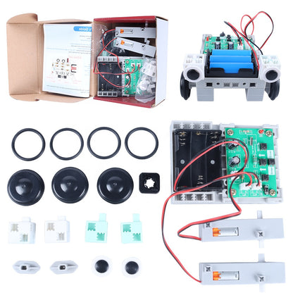 Tscinbuny ZYC0060 Smart Robot Car Kit with 3WD Key Programming – DIY Building Blocks Educational Robot for STEAM Learning & Coding Projects