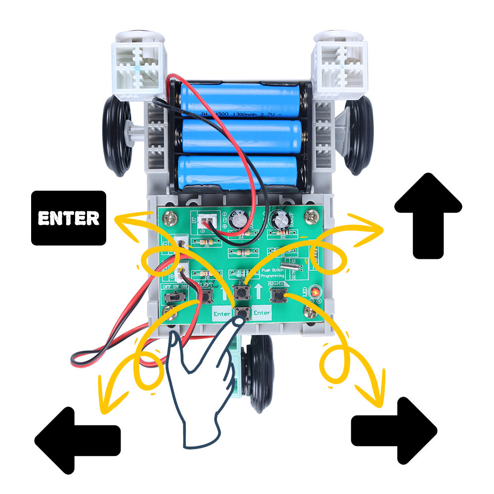Tscinbuny ZYC0060 Smart Robot Car Kit with 3WD Key Programming – DIY Building Blocks Educational Robot for STEAM Learning & Coding Projects