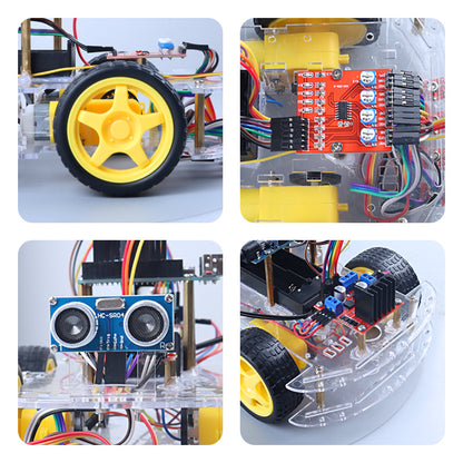 Tscinbuny ZYC0063 Smart Robot Car Kit with 4WD Wireless Control – DIY C/C++ Programmable Robotics Starter Kit for STEM Education & ArduIDE Learning