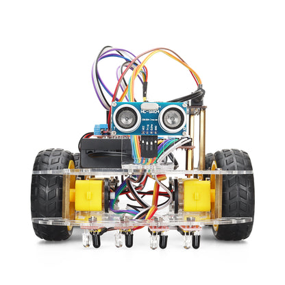 Tscinbuny ZYC0069 Smart Robot Car Kit with BLE Control & 4-Way Tracking – Obstacle Avoidance Programmable Robotic Car for Kids & Arduino Learning
