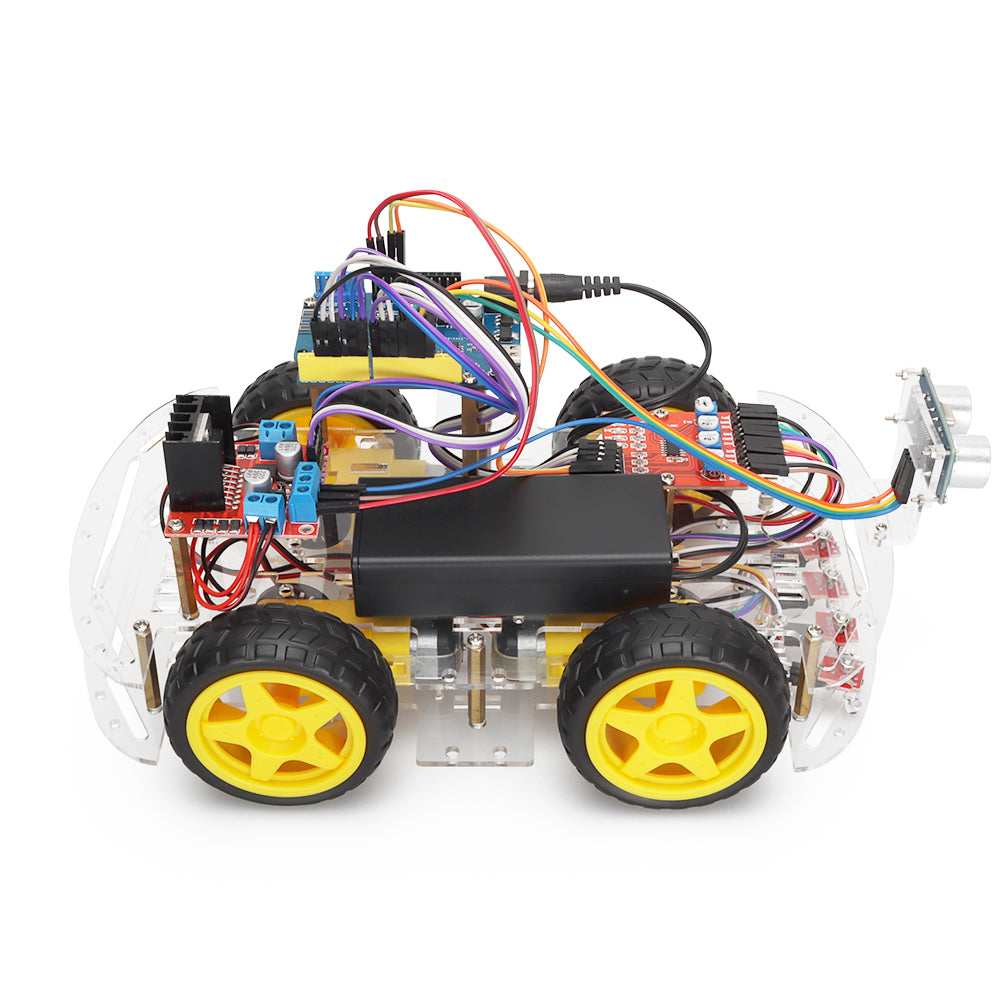 Tscinbuny ZYC0069 Smart Robot Car Kit with BLE Control & 4-Way Tracking – Obstacle Avoidance Programmable Robotic Car for Kids & Arduino Learning