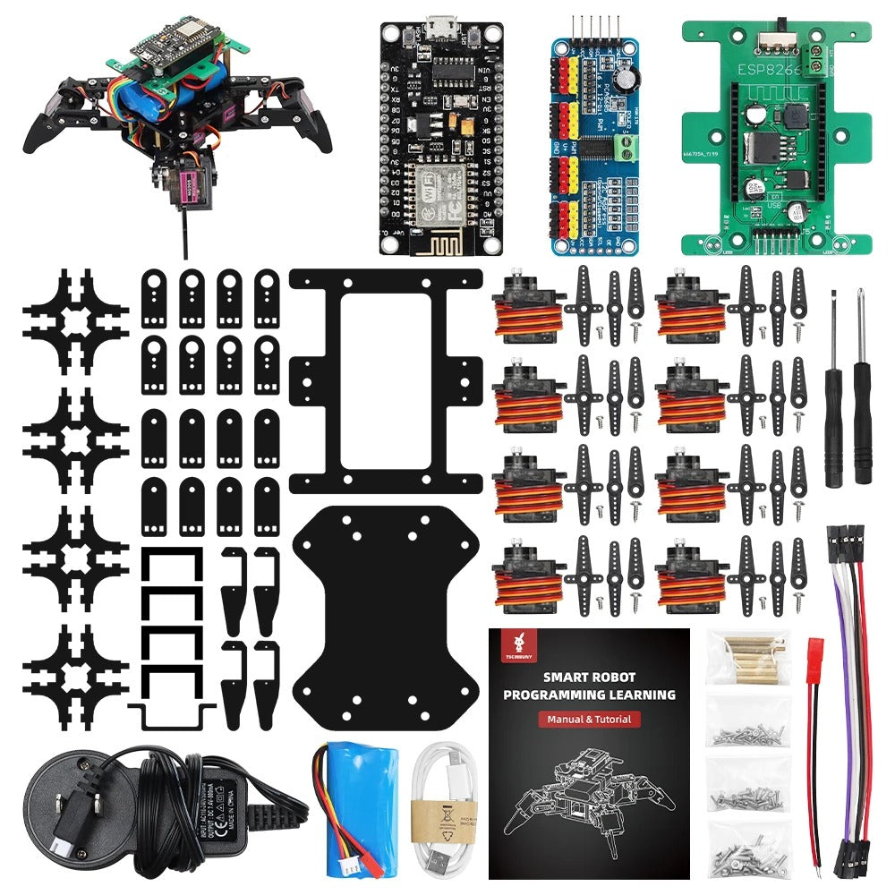 Tscinbuny ZYC0075 Smart Robot Car Kit with Wireless Control – Open-Source Quadruped Robotics Starter Kit for STEM Education & School Projects