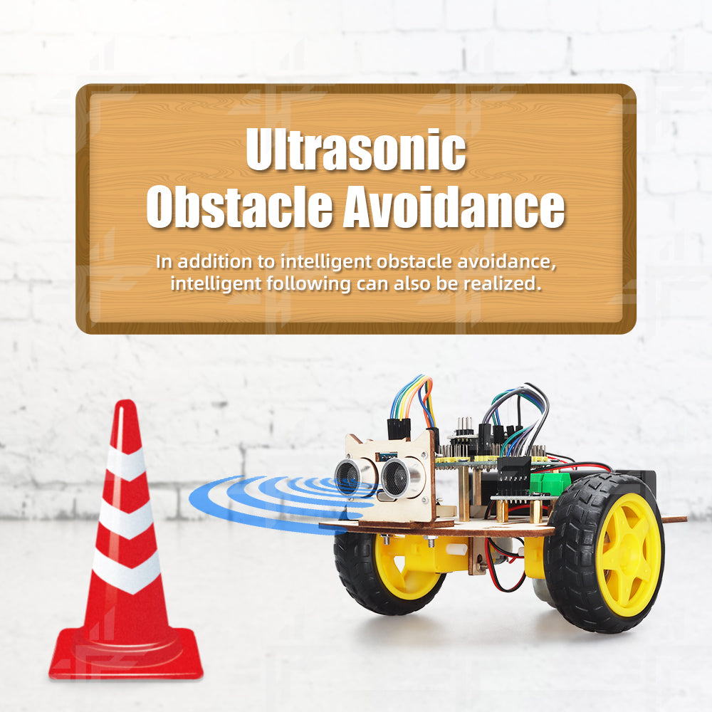 Tscinbuny ZYC0082 Smart Robot Car Kit with 2WD Wooden Chassis – Open-Source DIY STEM Drawing Robot for ArduIDE Education & Maker Projects