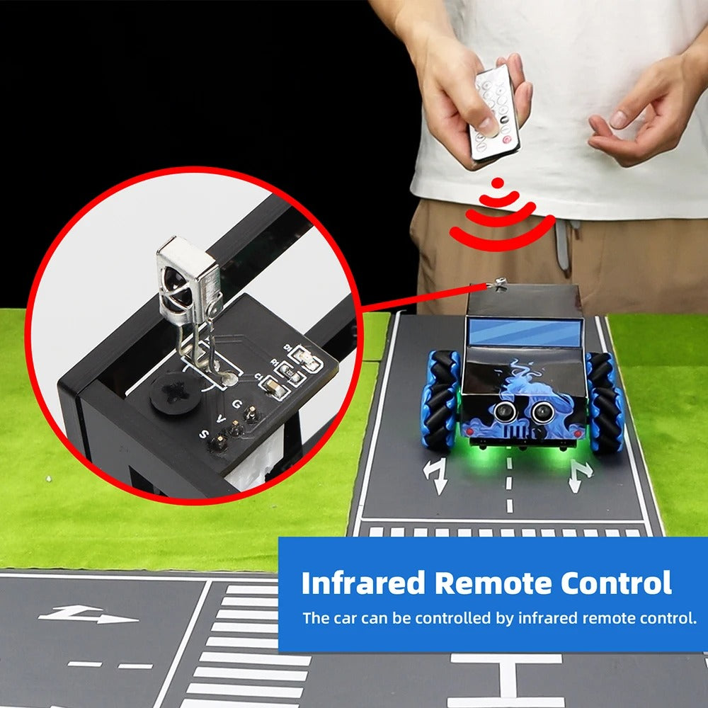 Tscinbuny ZYC0088 Smart Robot Car Kit with 4WD Mecanum Wheels – Electric DIY Educational Robotics Project for Arduino Learning