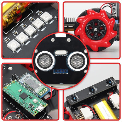 Tscinbuny ZYC0090 Smart Robot Car Kit with 4WD Mecanum Wheels & RGB Lights – Rabbit Head Tracking Programmable Robot for Arduino Projects