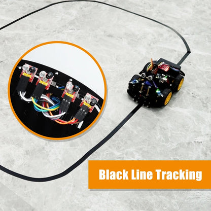Tscinbuny ZYC0098 Smart Robot Car Kit with Graphical Programming & Infrared Remote Control – Obstacle Avoidance Educational Robot for Kids Learning