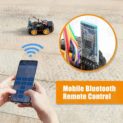 Tscinbuny ZYC0098 Smart Robot Car Kit with Graphical Programming & Infrared Remote Control – Obstacle Avoidance Educational Robot for Kids Learning