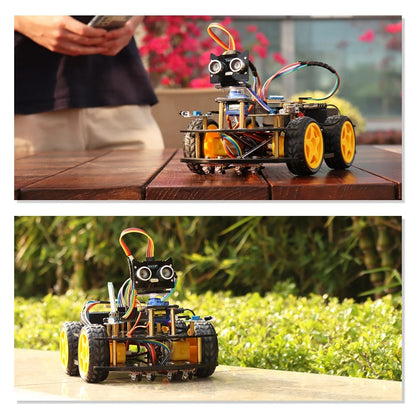 Tscinbuny ZYC0098 Smart Robot Car Kit with Graphical Programming & Infrared Remote Control – Obstacle Avoidance Educational Robot for Kids Learning