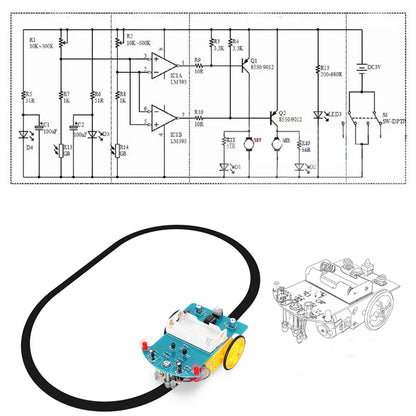 Tscinbuny ZYC0100 Smart Robot Car Kit with Line Tracking Function – DIY Intelligent Electric Toy Car for Arduino Education Projects