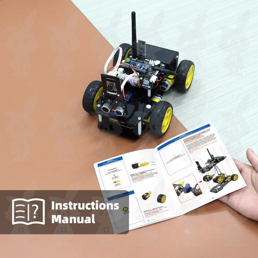 Tscinbuny ZYC0109 Smart Robot Car Kit with ESP32-CAM Module – DIY Programmable STEM Educational Robotics Starter Kit for Arduino Projects