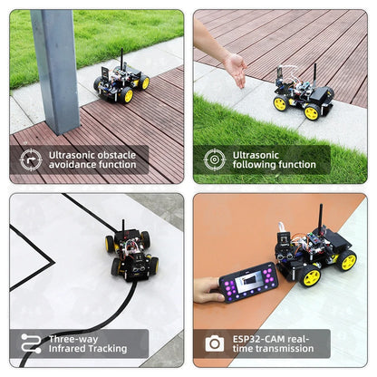 Tscinbuny ZYC0109 Smart Robot Car Kit with ESP32-CAM Module – DIY Programmable STEM Educational Robotics Starter Kit for Arduino Projects