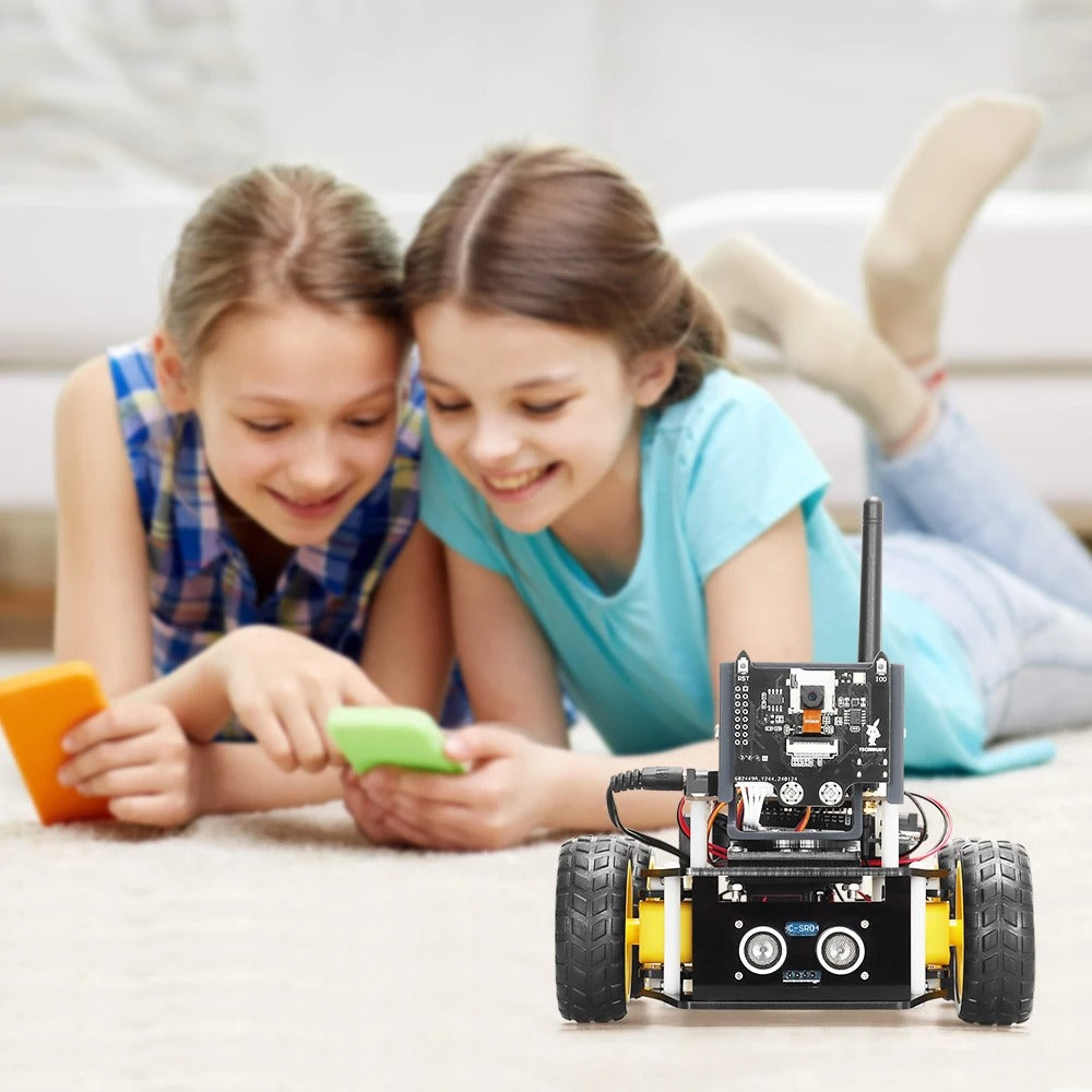 Tscinbuny ZYC0114 Smart Robot Car Kit with 4WD Ackermann Steering & ESP32 Camera – WiFi Programmable Electronics Learning Robot for Arduino Projects