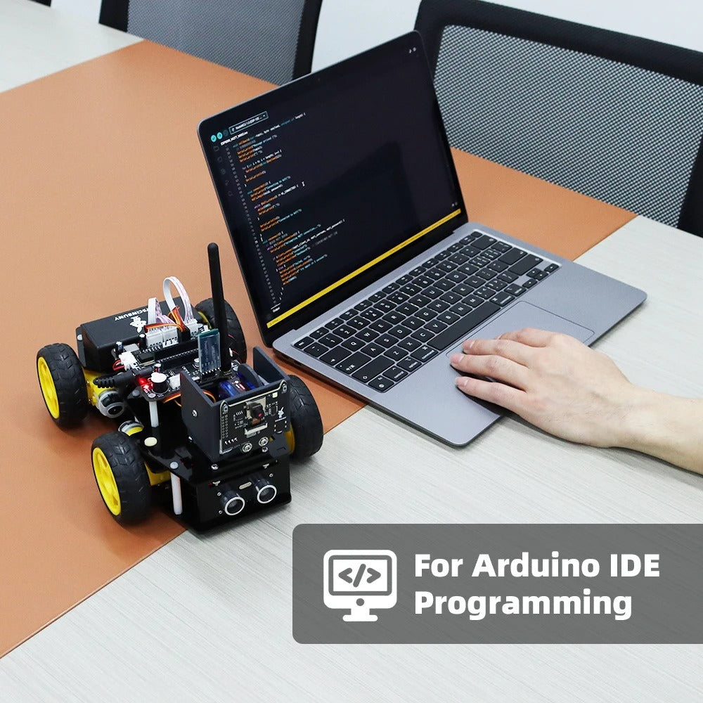 Tscinbuny ZYC0114 Smart Robot Car Kit with 4WD Ackermann Steering & ESP32 Camera – WiFi Programmable Electronics Learning Robot for Arduino Projects