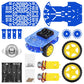 Tscinbuny ZYC0121 Smart Robot Car Kit with 2WD Acrylic Blue Chassis – DIY Accessories Set for Arduino Remote Control Car Projects