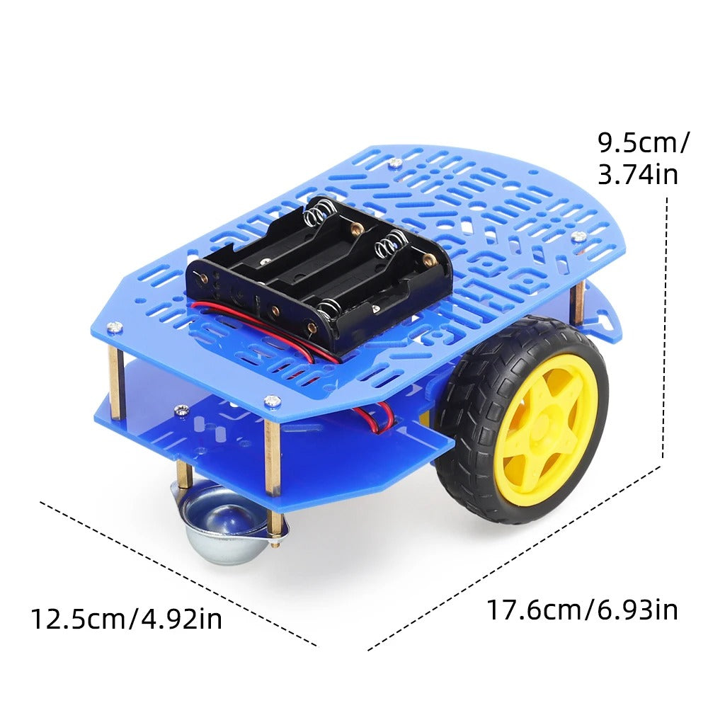 Tscinbuny ZYC0121 Smart Robot Car Kit with 2WD Acrylic Blue Chassis – DIY Accessories Set for Arduino Remote Control Car Projects