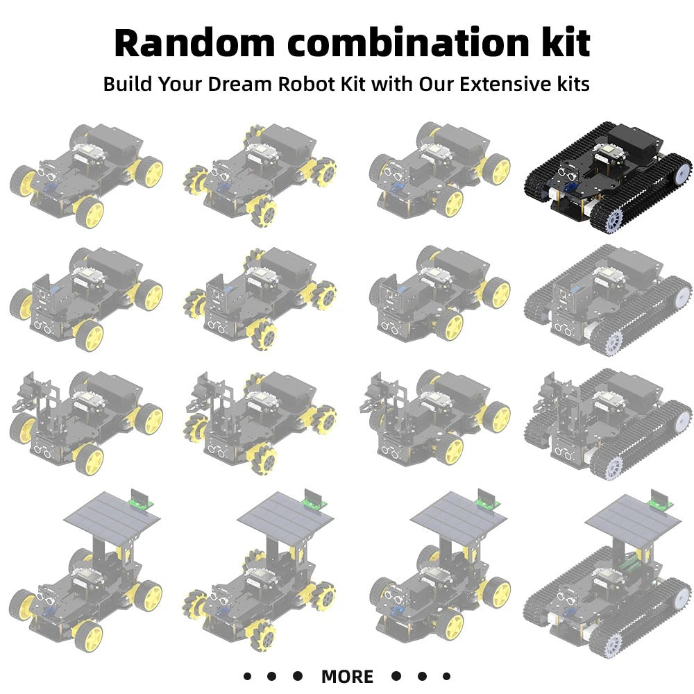 Tscinbuny ZYC0201 Smart Robot Car Kit with Crawler Wheels & Basic Functions – ESP32-WROOM32 Development Board Robot for Arduino Education Projects