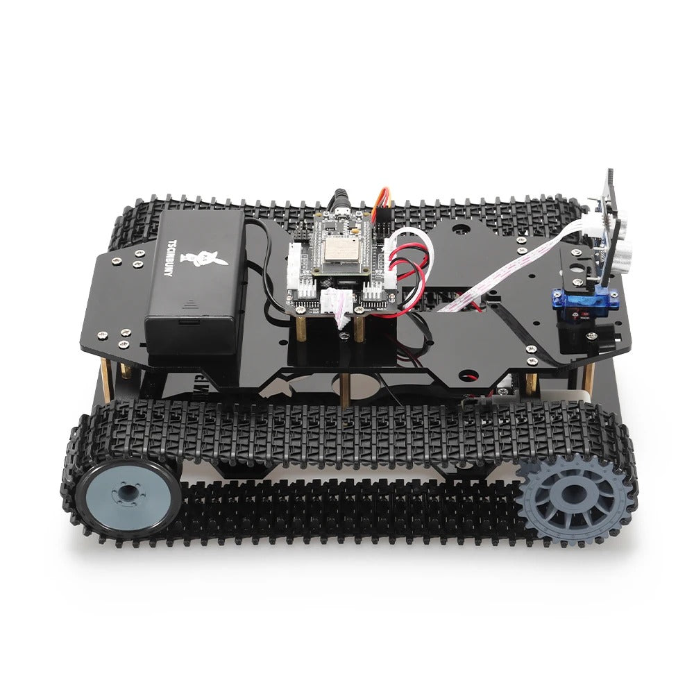 Tscinbuny ZYC0201 Smart Robot Car Kit with Crawler Wheels & Basic Functions – ESP32-WROOM32 Development Board Robot for Arduino Education Projects