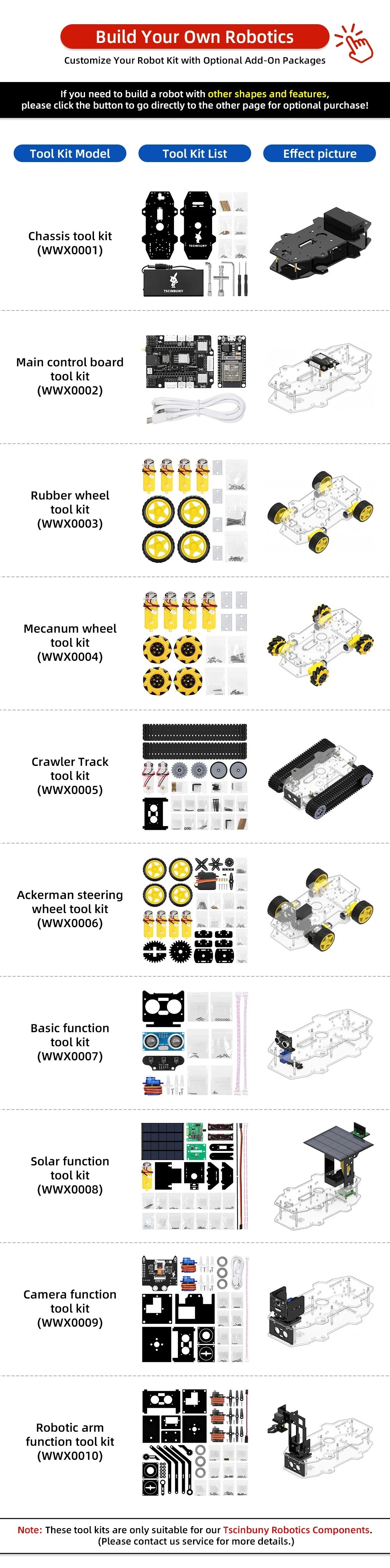 Tscinbuny ZYC0201 Smart Robot Car Kit with Crawler Wheels & Basic Functions – ESP32-WROOM32 Development Board Robot for Arduino Education Projects