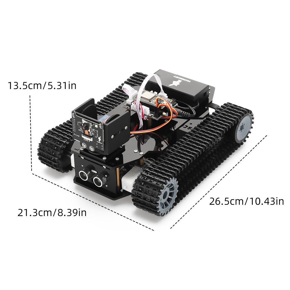 Tscinbuny ZYC0202 Smart Robot Car Kit with Crawler Wheels & Camera – ESP32-WROOM32 Programmable Robot Car for Arduino Learning Projects