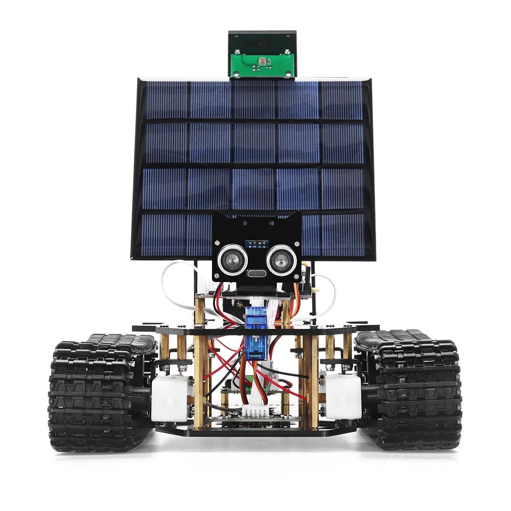 Tscinbuny ZYC0203 Smart Robot Car Kit with Track Wheels & Solar Function – ESP32-WROOM32 Development Board Educational Robot for Arduino Learning