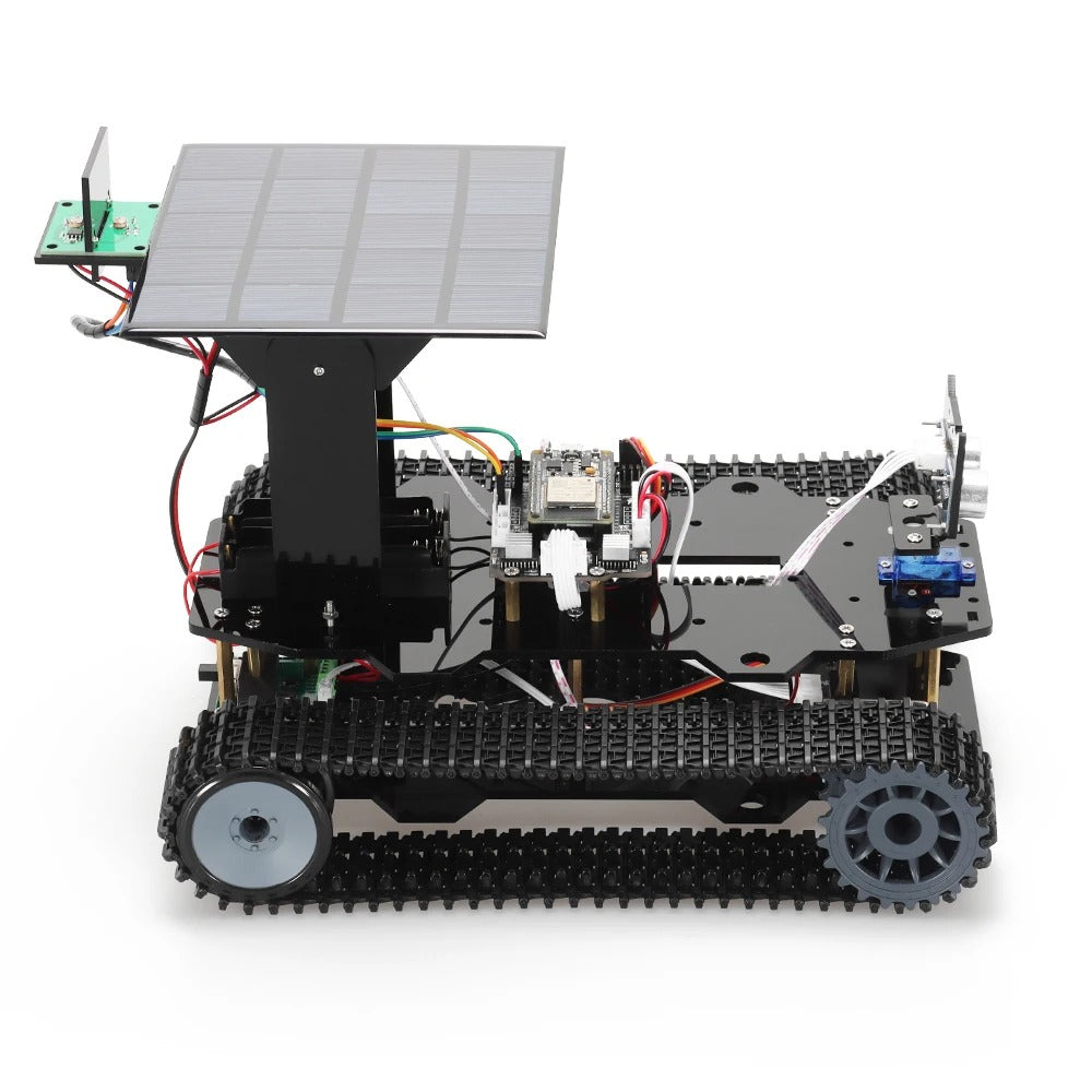 Tscinbuny ZYC0203 Smart Robot Car Kit with Track Wheels & Solar Function – ESP32-WROOM32 Development Board Educational Robot for Arduino Learning