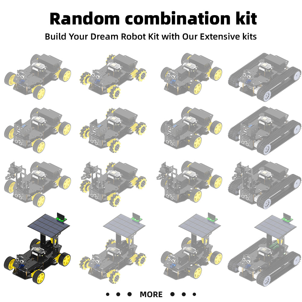 Tscinbuny ZYC0209 Smart Robot Car Kit with Rubber Wheels & Robotic Solar Function – ESP32-WROOM32 Development Board Robot for Arduino Education Projects