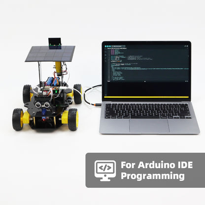 Tscinbuny ZYC0209 Smart Robot Car Kit with Rubber Wheels & Robotic Solar Function – ESP32-WROOM32 Development Board Robot for Arduino Education Projects