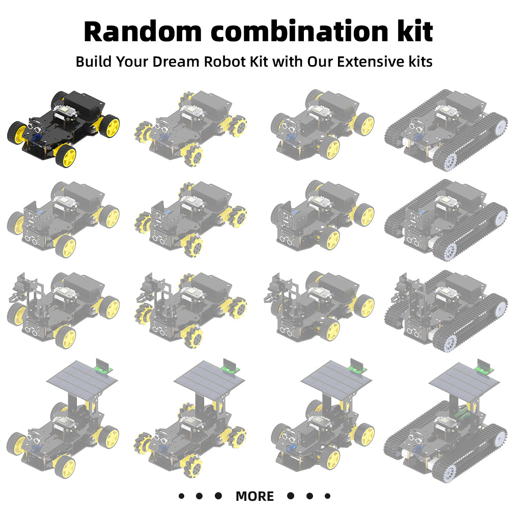 Tscinbuny ZYC0212 Smart Robot Car Kit with Rubber Wheels & Basic Functions – ESP32-WROOM32 Development Board Educational Robot for Arduino Learning